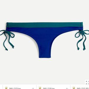 J Crew colorblock surf hipster indigo blue bikini bottom (S)